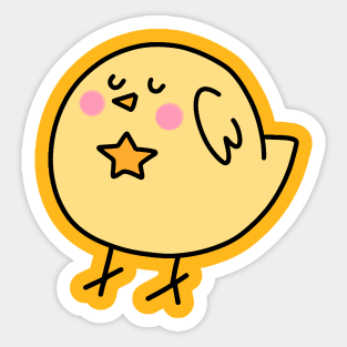 Star Yellow Bird Sticker